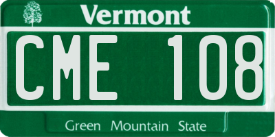 VT license plate CME108