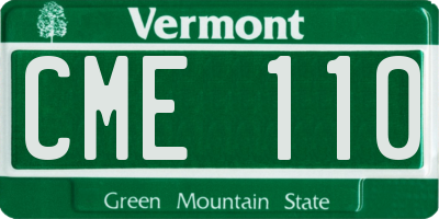 VT license plate CME110