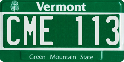 VT license plate CME113