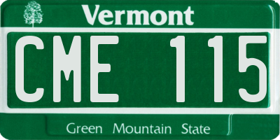 VT license plate CME115