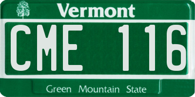VT license plate CME116