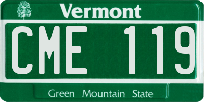 VT license plate CME119