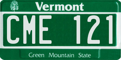 VT license plate CME121