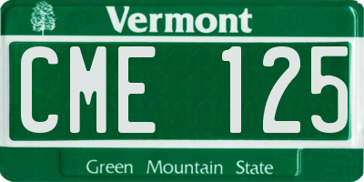 VT license plate CME125