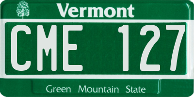 VT license plate CME127