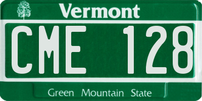 VT license plate CME128