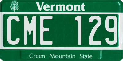 VT license plate CME129