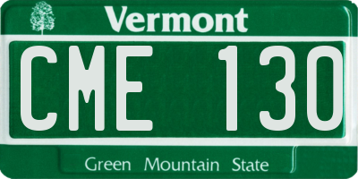 VT license plate CME130