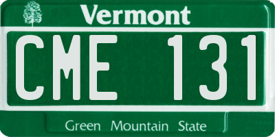 VT license plate CME131