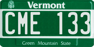 VT license plate CME133