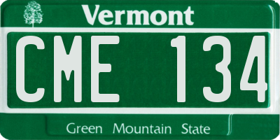 VT license plate CME134