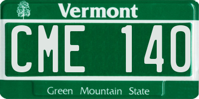 VT license plate CME140