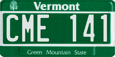 VT license plate CME141