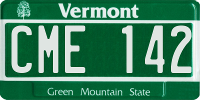 VT license plate CME142