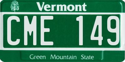 VT license plate CME149