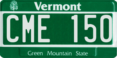 VT license plate CME150