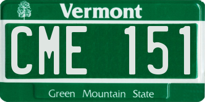 VT license plate CME151