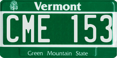 VT license plate CME153