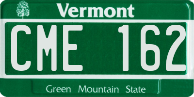 VT license plate CME162