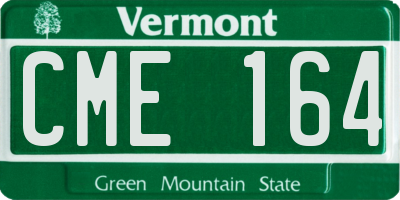VT license plate CME164