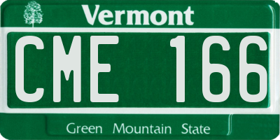 VT license plate CME166