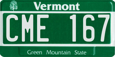 VT license plate CME167