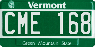 VT license plate CME168