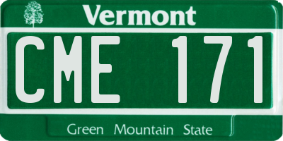 VT license plate CME171