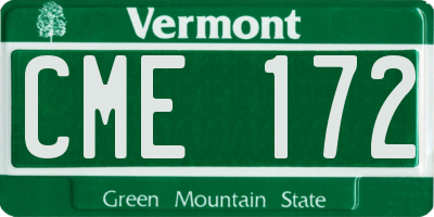 VT license plate CME172