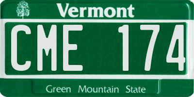 VT license plate CME174