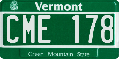 VT license plate CME178