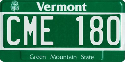 VT license plate CME180