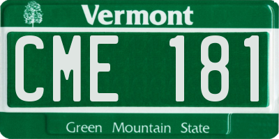 VT license plate CME181