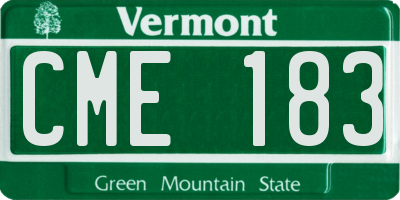 VT license plate CME183