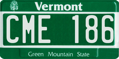 VT license plate CME186