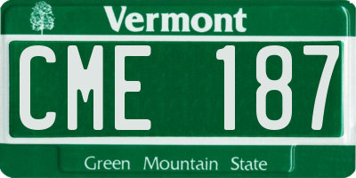 VT license plate CME187