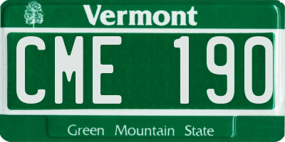 VT license plate CME190