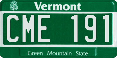 VT license plate CME191