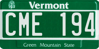 VT license plate CME194