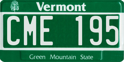 VT license plate CME195