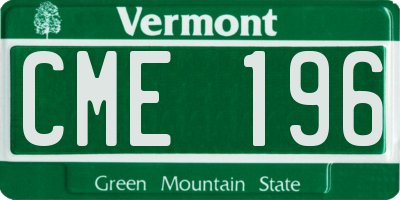 VT license plate CME196