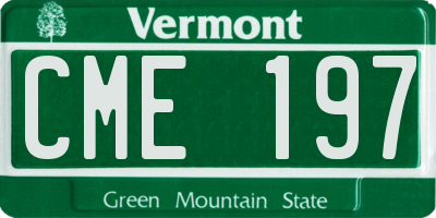 VT license plate CME197