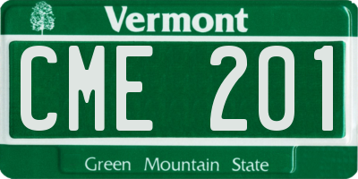 VT license plate CME201