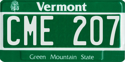 VT license plate CME207