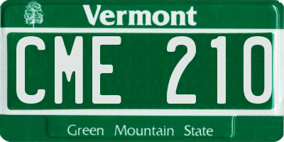 VT license plate CME210