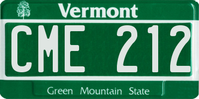 VT license plate CME212