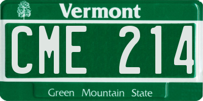 VT license plate CME214