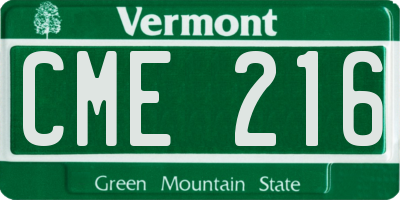 VT license plate CME216