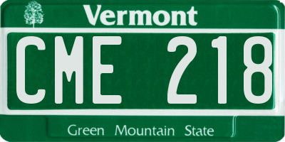 VT license plate CME218