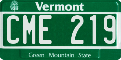 VT license plate CME219